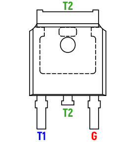Распиновка симистора BT136S-800E