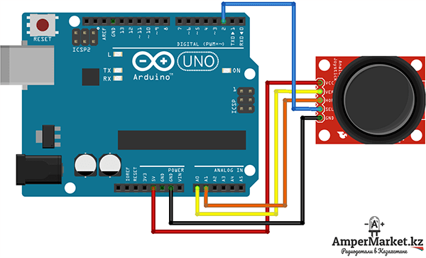 Схема: Подключение джойстика к Arduino