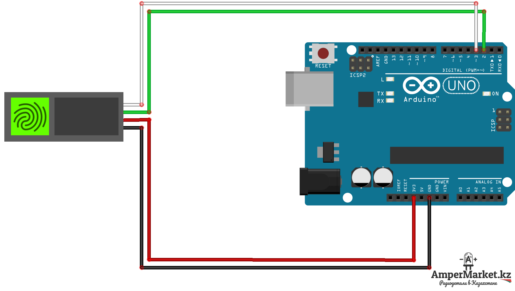 Подключение модуля отпечатков пальцев к Arduino