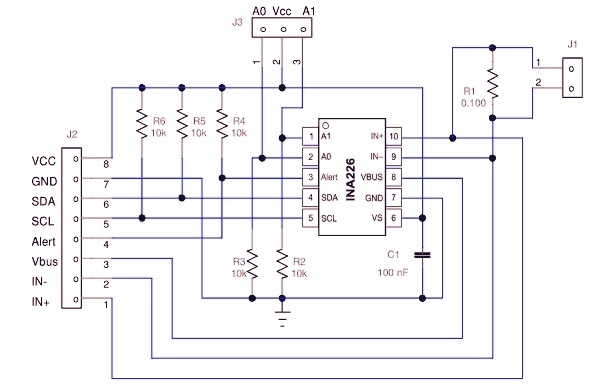 Схема модуля INA226