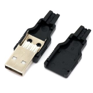 Штекер USB-A под пайку в корпусе