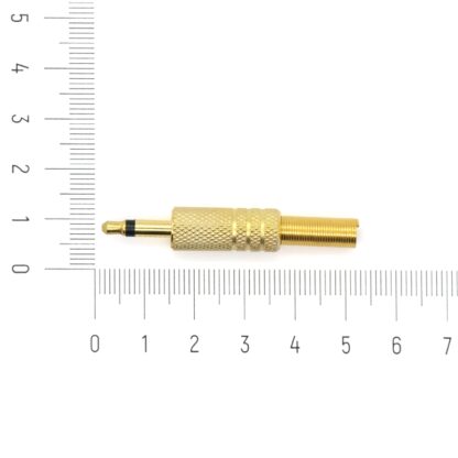 Штекер позолоченный 3,5 мм (2 контакта) на кабель