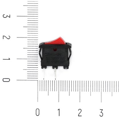 Переключатель / рокер KCD11-101 красный (14×9 мм | 250 В, 3 А)