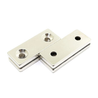 Неодимовый магнит N35 40×15×5 мм с отверстиями