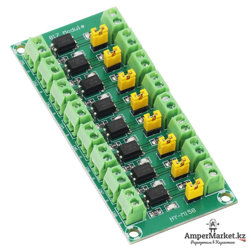 8-канальный модуль опторазвязки на PC817 (3.6 – 30В) 8-канальный модуль опторазвязки на PC817 (3.6 – 30В)