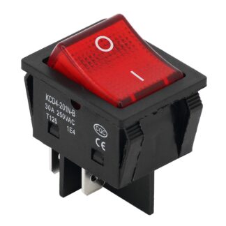 Переключатель / рокер KCD4-201N-B (250 В, 30 А)