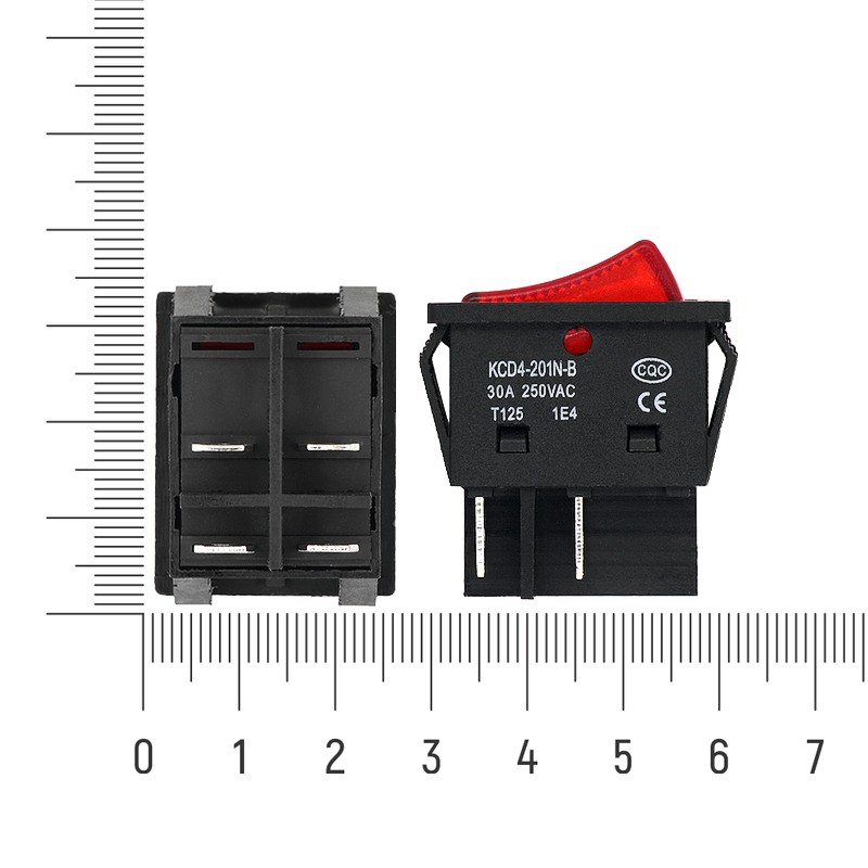 Переключатель / рокер KCD4-201N-B (250 В, 30 А) Переключатель / рокер KCD4-201N-B (250 В, 30 А)
