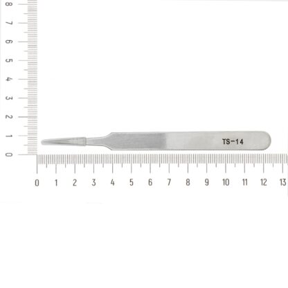 Пинцет прямой металлический TS-14